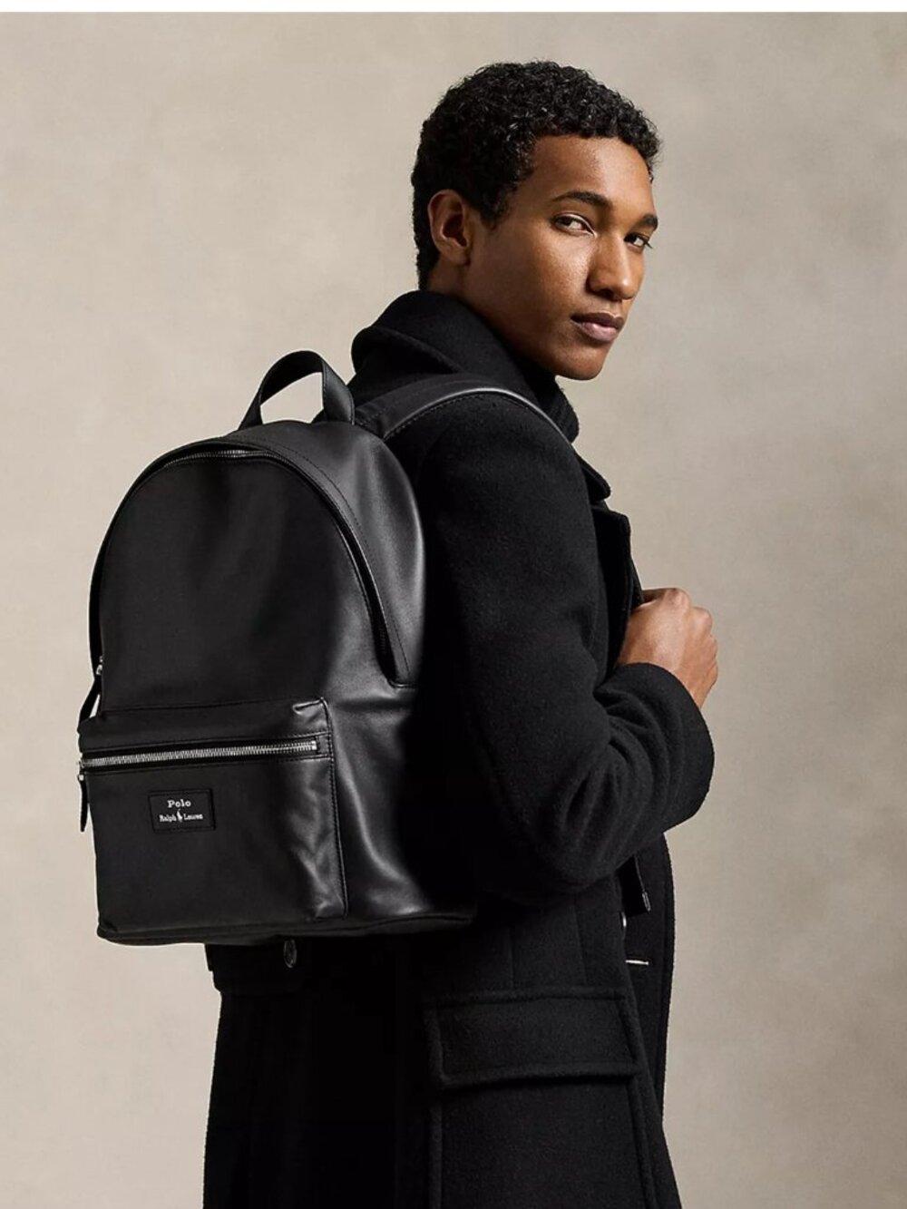 Polo Ralph Lauren Smooth Leather Backpack Black Size Ones Size